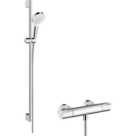 HANSGROHE Crometta Combi Duschset Vario mit Stange 90 cm Ecostat 1001 CL 27813400 (1/10)