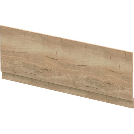 1700mm Edge/Power Straight Front Bath Panel & Plinth - Textured Woodgrain Autumn Oak