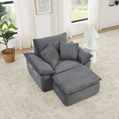 Poltrona da pavimento modulare con poggiapiedi OKMYHOME (1/5)