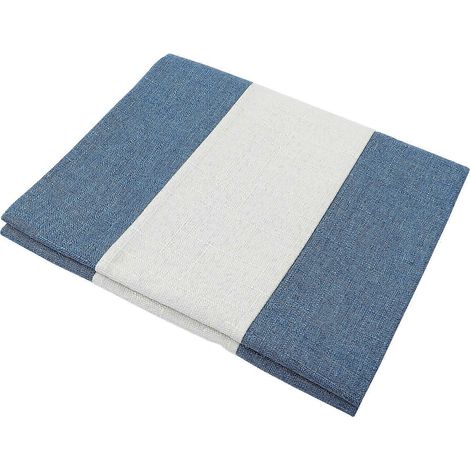 Chemin de table style ferme moderne, lin de cuisine 120 x 30 cm, blanc, pliable, 1 pièce (1/3)