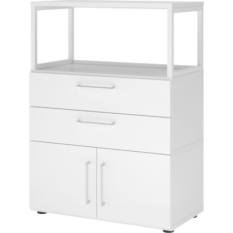 bümö flexi Aktenschrank mittel Regal mit Schubladen   Weiß