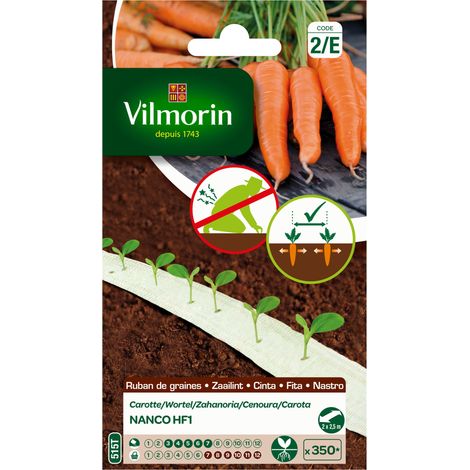 Vilmorin – Carotte Nanco HF1 – Graines de potager – Exposition ensoleillée – Semis de mars à juin – Récolte de juillet à octobre