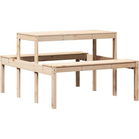 Maison Exclusive - Picknicktisch 110x134x75 cm Massivholz Kiefer