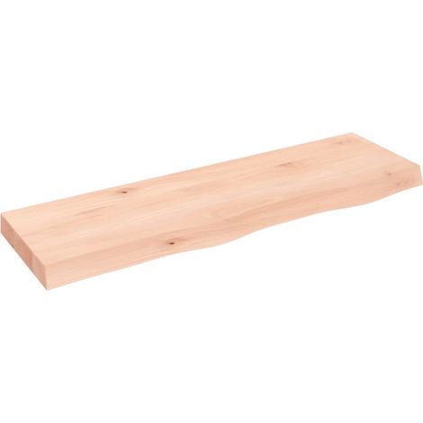 Étagère murale，Étagère flottante 100x30x(2-6) cm bois de chêne massif non traité CFW69708 (1/5)