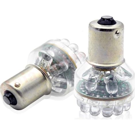 2x 1156 Ampoule LED rouge DC 12V DIP 24 ampoules LED de remplacement inversée Lumière de secours Lumière Clignotant Lumière