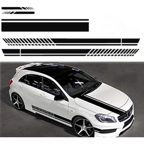 Lntyq 5 Stück Auto-Motorhauben-Streifenaufkleber, Grafik-Aufkleber, Vinyl, Autokarosserie, Rennsport, Rückspiegel-Aufkleber, Auto-Dekoration, kompatibel mit freier Größe (1/5)