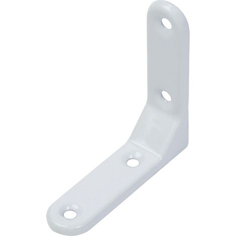 Équerre décorative – Emboutie – Plastifiée blanche – 50 x 50 x 20 mm – Marque Alberts (1/2)