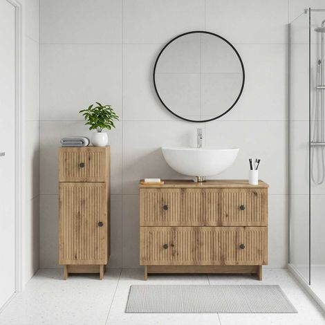 vidaXL Ensemble de 2 meubles de salle de bain EDE Chêne artisanal (1/5)