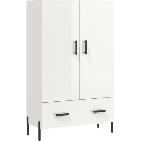Aparador cómoda cómoda armario mueble organizador cocina salón salón alto brillo 69,5 x 31 x 115 cm madera contrachapada blanco 020032997