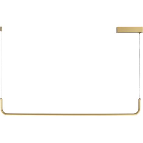 Patinar - Lámpara colgante lineal LED de 90 cm, 12 W, 3000 K, color oro (1/2)