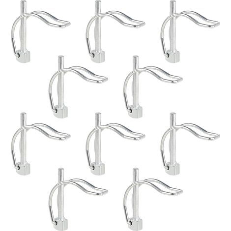 10 Pièces Goupille de Verrouillage Forme D 645mm pour Echafaudage, Goupille Motoculteur Acier au Carbone Galvanisé, Goupille Forme D Portable, Bien Démonté (1/5)
