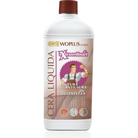 GEAL WOPLUS LUCIDO. Cera liquida antiusura, protettiva e antimacchia. Finitura lucida. 1 Litro