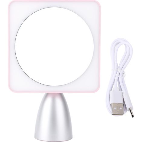 GARRYFIZH Miroir de maquillage éclairé 3 couleurs, température réglable, Angle LED, vanité de bureau pour la maison et les voyages, rose argent