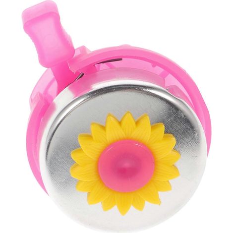 Sonnette de vélo pour enfant, klaxon de vélo en forme de tournesol, rose (1/5)