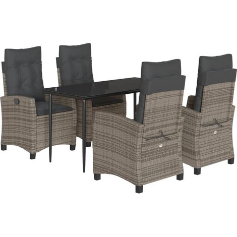 Maison Exclusive - Set comedor de jardín 5 piezas con cojines rat (1/5)