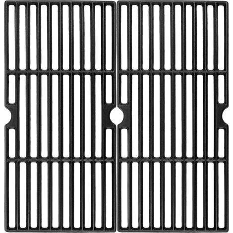 Lot de 2 grilles de cuisson en fonte 43x21 cm pour CharBroil Gas2Coal 330, Charbroil Advantage Series, Barbecook Siesta 310, Landmann Triton 3&4, Profi Cook PC-GG (1/5)