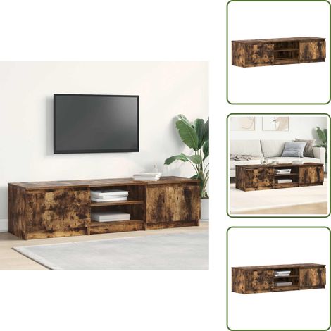 Meuble TV Chêne fumé 140x40x35,5 cm Bois d'ingénierie - Meubles Tv - Meuble Tv - Unité Tv - Support Tv - Bois D'ingénierie (1/5)