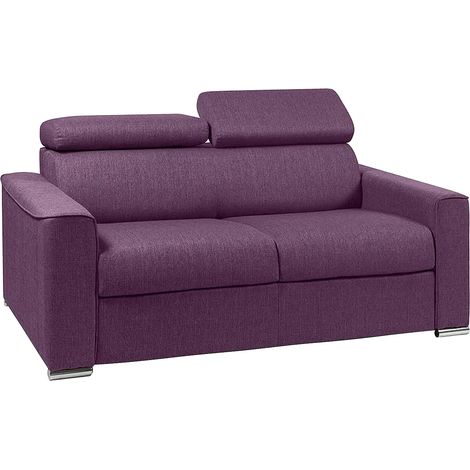 Divano letto 2 posti express in tessuto viola con seduta memory foam Letto 120 cm Materasso 16 cm memory foam - VIZIR (1/3)