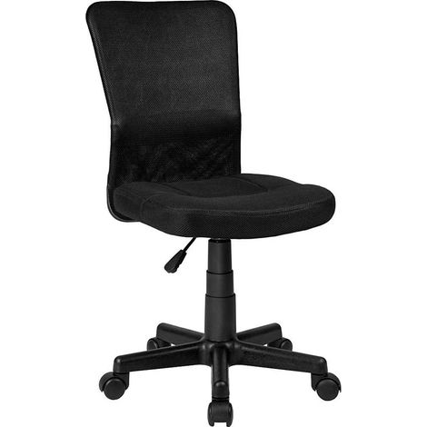 Sedia Scrivania Ufficio Cameretta Girevole Tessuto Rete Altezza Regolabile Nero (1/6)