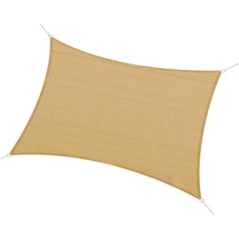 Sonnensegel 3x4m aus hochdichtem Polyethylen mit D-Haken für Garten, Terrasse oder Balkon (1/5)