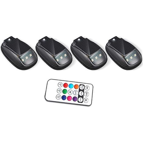 RGB-Solar-Blitzlicht für das Autodach mit Fernbedienung, wasserdichte 8-farbige kabellose LED-Innenbeleuchtung (1/5)