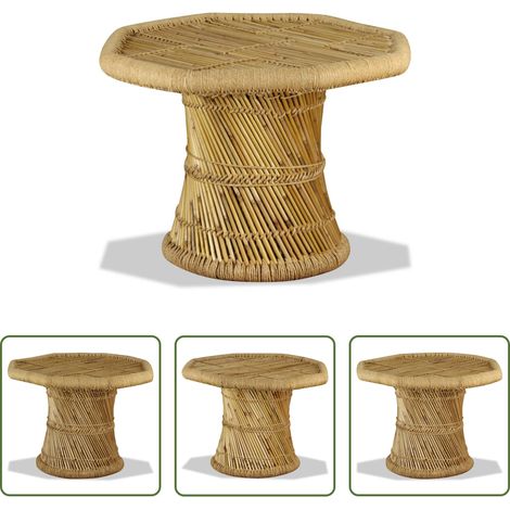 Table d'appoint - Table basse bambou octogonale 60 x 60 x 45 cm (1/5)