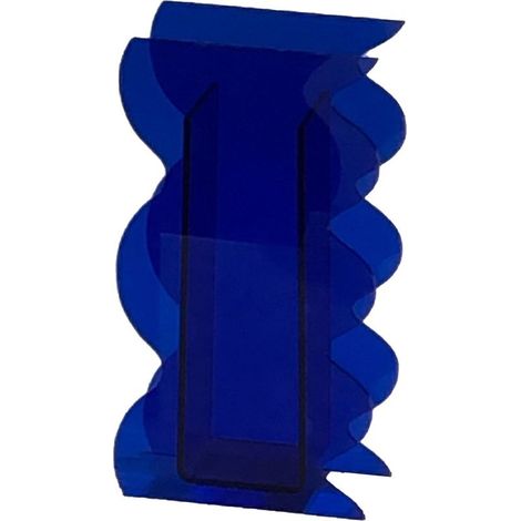 Vase Design Moderne en Acrylique Unique Forme Ondulée Bleue pour Déco Salon Chambre (1/5)