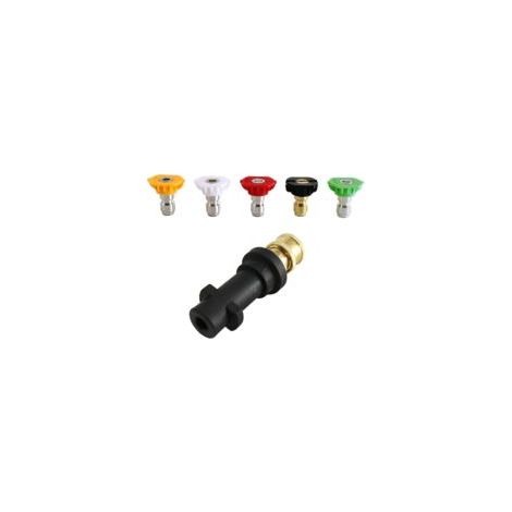 6,35-mm-Schnellanschluss-Hochdruckreinigeradapter mit 5 Düsenaufsätzen (1 Stück) - Crezuo (1/4)