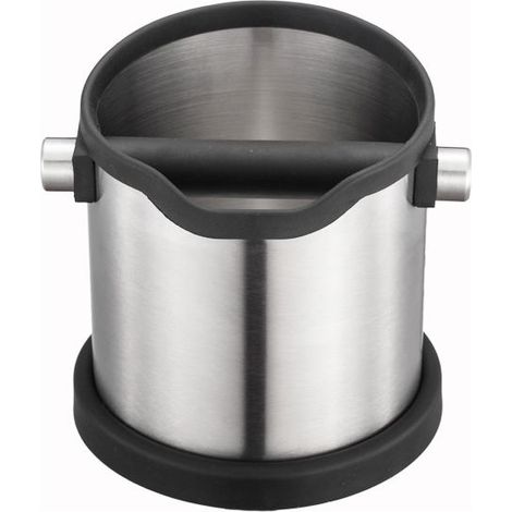 Abklopfbox, Tischkaffeebehälter aus Edelstahl, Kaffeesatzbehälter mit Silikon- und Gummirand. Eimer, Kaffeesatzbehälter oder Kapseln (1/5)