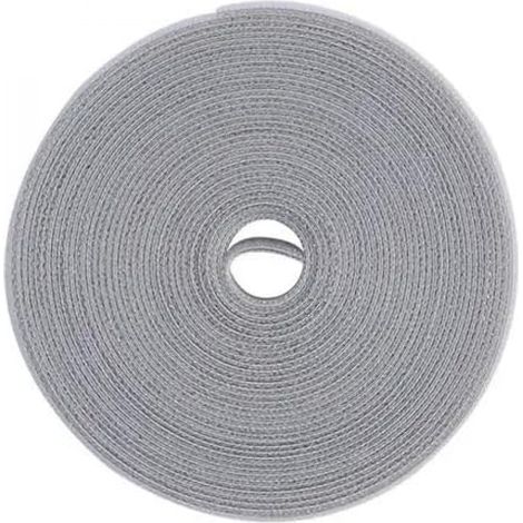 Attaches de câble, attaches de câble réutilisables et polyvalentes pour la gestion des câbles, 5 m x 1,2 cm, gris (1/4)
