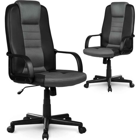 Micro-mesh leather office chair 518B black and gray (1/5)