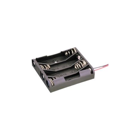 Portapilas R03  4 Pilas AAA En Plano Con Cables
