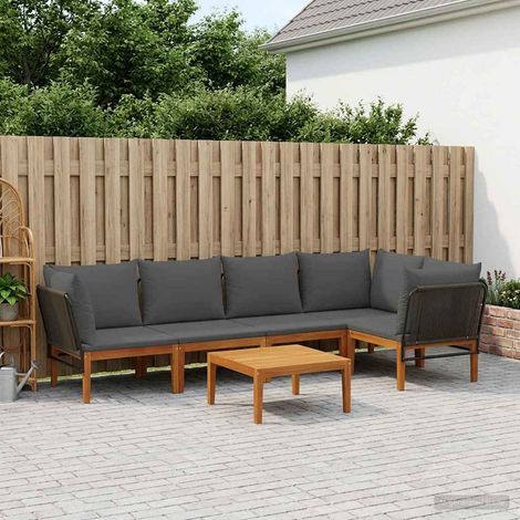 vidaXL 6 uds. Madera de Acacia Sólida y Cuerda Natural (1/5)