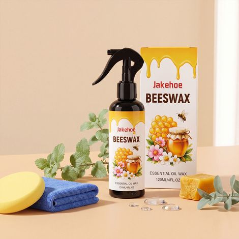 Bienenwachs-Holzpoliermittel zum Reinigen, Pflegen, Polieren und Aufhellen von Holzmöbeloberflächen – 120 ml + 1 Tuch + 1 Schwamm -- BIEMMEDUE (1/5)