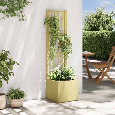 vidaXL Vaso da Giardino con Trellis Verde 36 x 36 x 140 cm PP