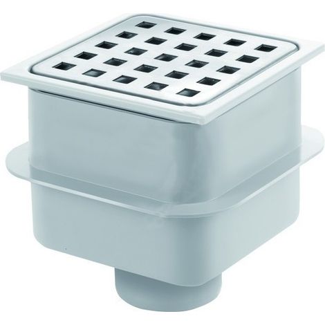 Piletta in abs con griglia acciaio inox 100x100 mm corpo alto Gebo