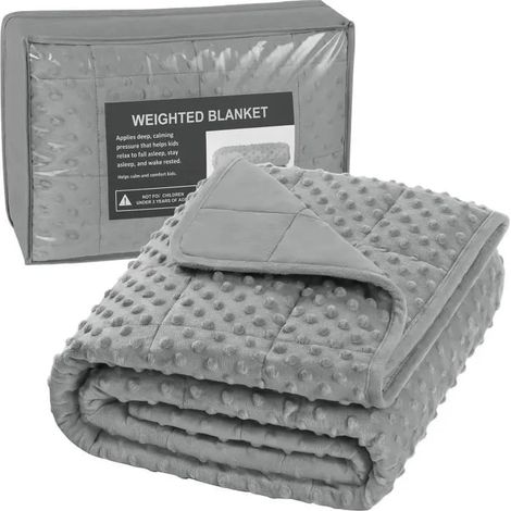 Couverture Lestée pour Enfants - WOLTU - 90x120 cm - Double Face - Gris (1/4)