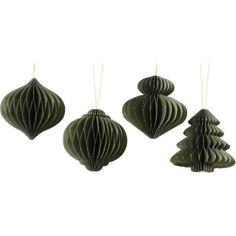 Decoris Addobbo Natalizio in Carta - Verde - 8 cm