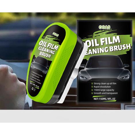Éponge brosse nettoyante pour vitrage automobile, élimine film gras, traitement cristallisant pour pare-brise, vitres latérales et rétroviseurs