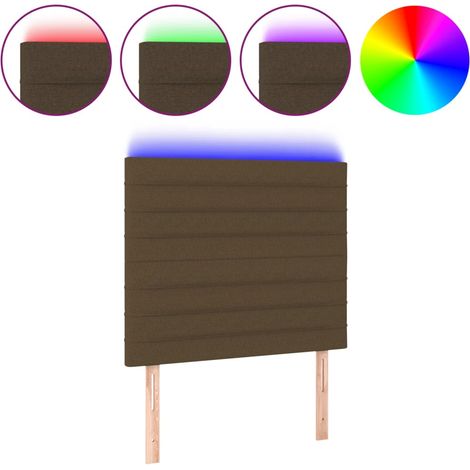 Maison Exclusive - Testiera a LED Marrone Scuro 90x5x118/128 cm in Tessuto