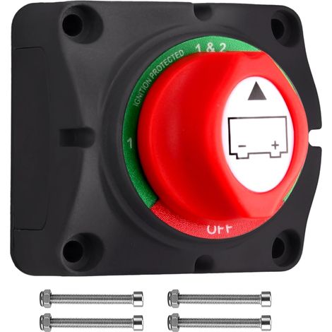 1-2 Circuit Breaker Battery 200A 12-48V DC Cut Battery ON-OFF 4 Positions Waterproof IP45 For RV ATV Truck Bus Boat Yacht (1/5)
