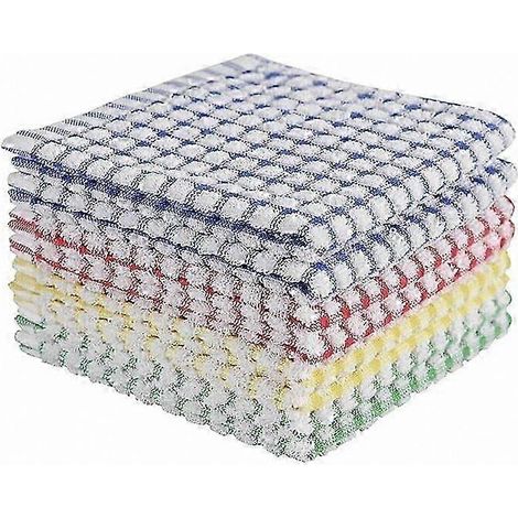 Chiffons à vaisselle en coton éponge ultra-absorbants pour le nettoyage de la cuisine, lot de 8, 30 x 30 cm (1/5)