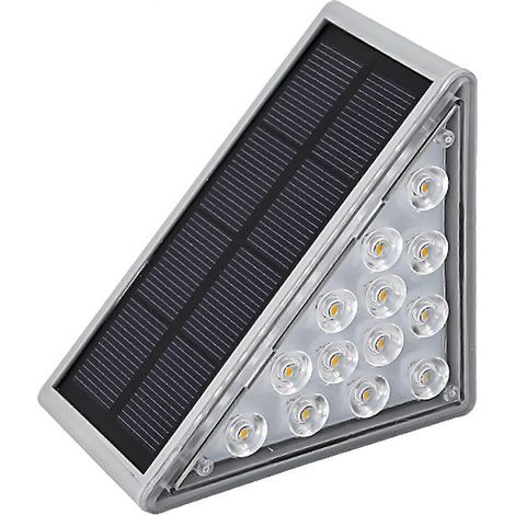 Éclairage solaire d'escalier extérieur, 13 LED, lampes solaires haute luminosité, étanches IP68, pour terrasse (1/4)