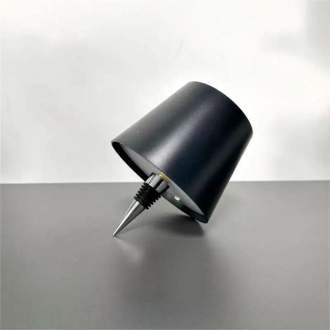 Bouteille lampe créative rechargeable noire - Lampe de bureau LED à brancher (embout en alliage) (1/5)