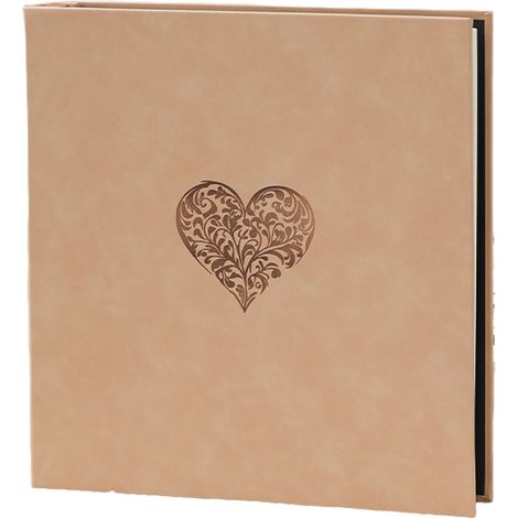 Irovami Album photo en cuir auto-adhésif grande capacité [Motif cœur (Dimensions : 32 x 33,5 x 4 cm)] (1/5)