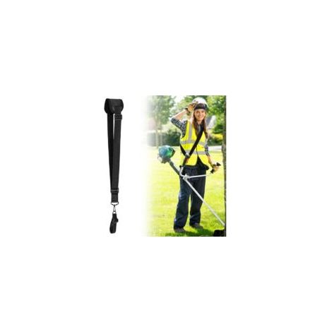 Arnés para desbrozadora con correas ajustables para los hombros. Correa universal profesional para desbrozadoras y cortacéspedes (negro) - Crezuo