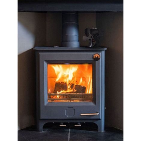 Ventilateur De Cheminée - 5 Pales - Puissance Thermique - Avec Thermomètre Intégré - Pour Poêle À Bois - 1 Pièce (1/5)