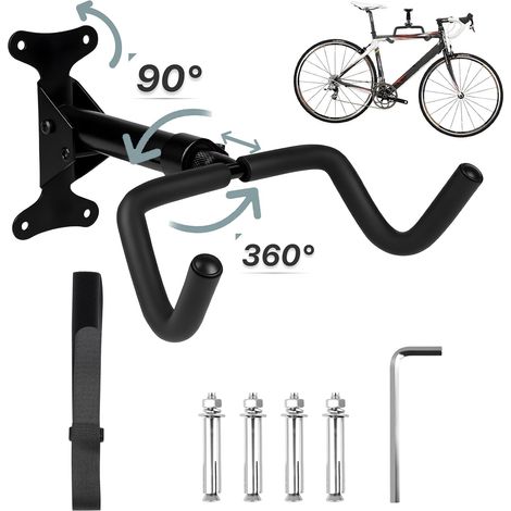 Support Vélo Mural - Porte Vélo Mural, Capacité de Charge de 50 kg, 360° Rotatif,Adapté pour Vélos de Course (1/5)