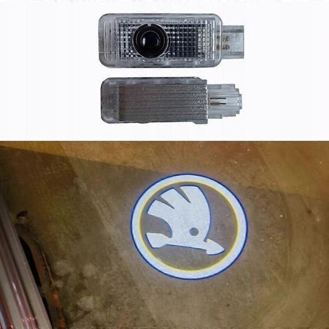 2 pièces pour Skoda Fabia Octavia Roomster Superb HD LED Logo Porte Feux de bienvenue (1/4)
