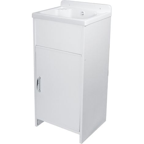 Mobile lavatoio mini in Pvc Bianco con vasca in polipropilene 43x35 cm